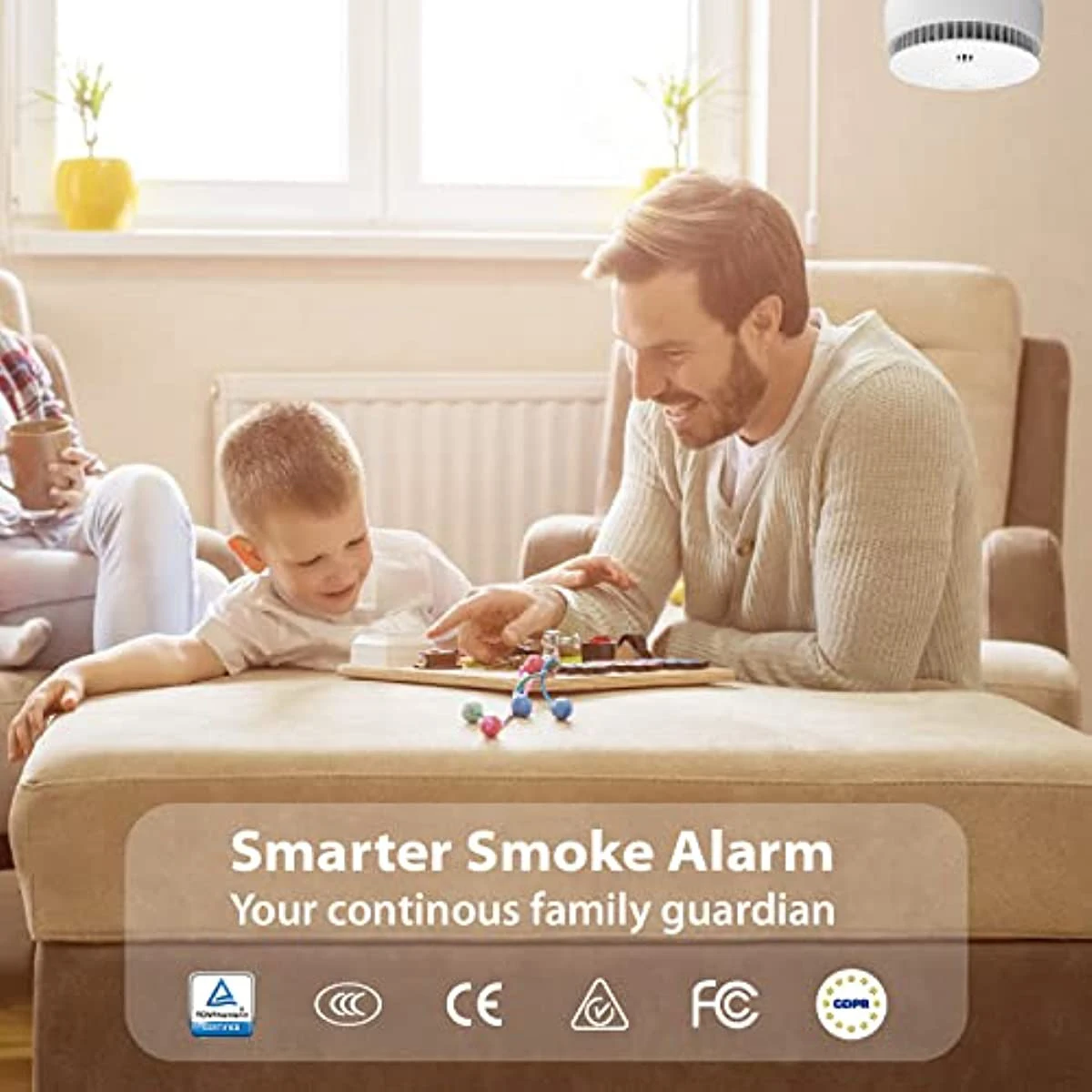 IMOU Smoke Alarm Detector with 85dB Alarm and Hearing Protection Test Button Security Protection Home(Not connected to imou app)