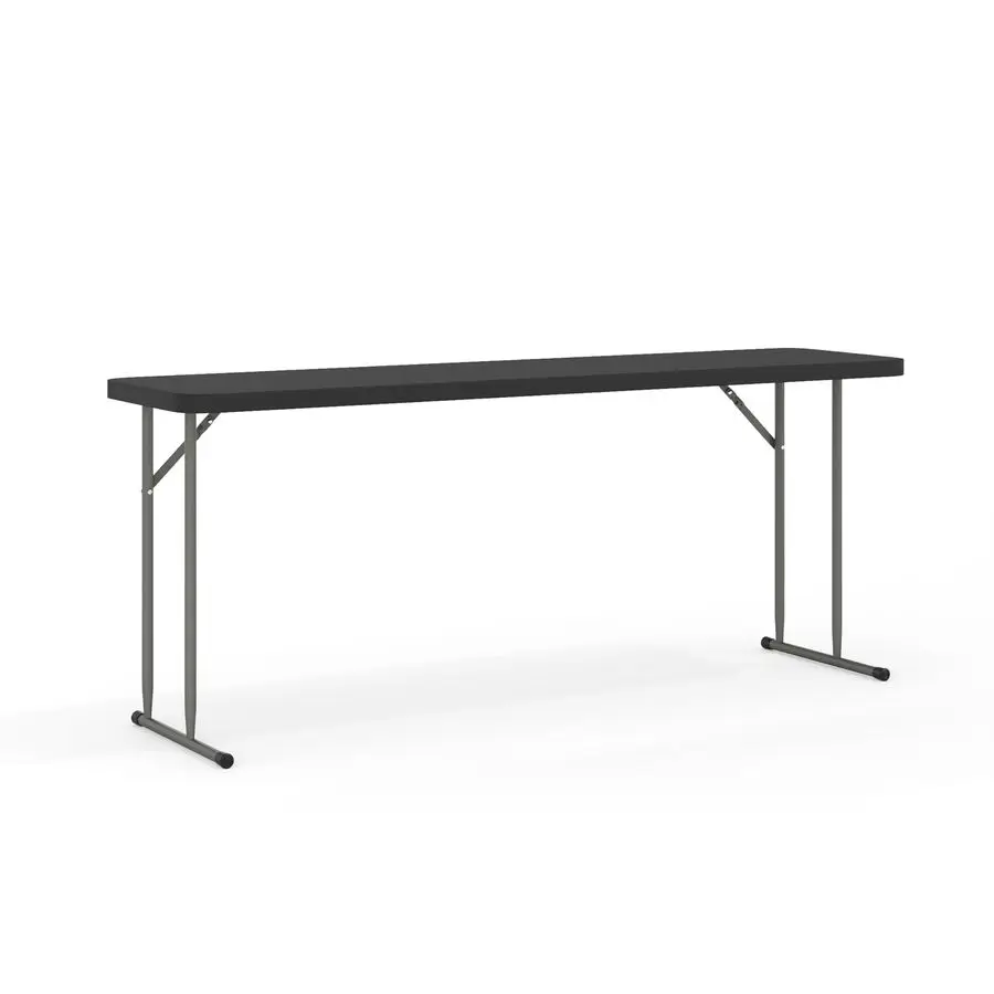 Kathryn 6 Rectangular Plastic Folding Table, Long Plastic Foldable Table for Indoor Outdoor Events, Black