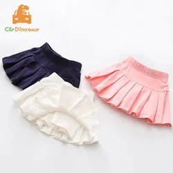 2025 Autumn Spring Summer 3-8 9 10 12 Years Kids Cotton School Solid Color With Shorts Baby Girls Dance Training Skirt