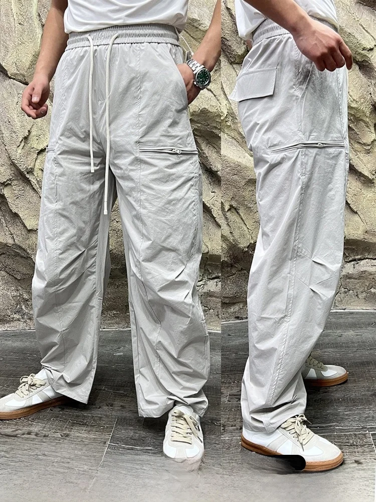  Men's Outdoor Casual Pants 3D Knife Cut Cloud Sensation Black Tech Spring Summer Straight Leg Polyester Fiber Quick Dry