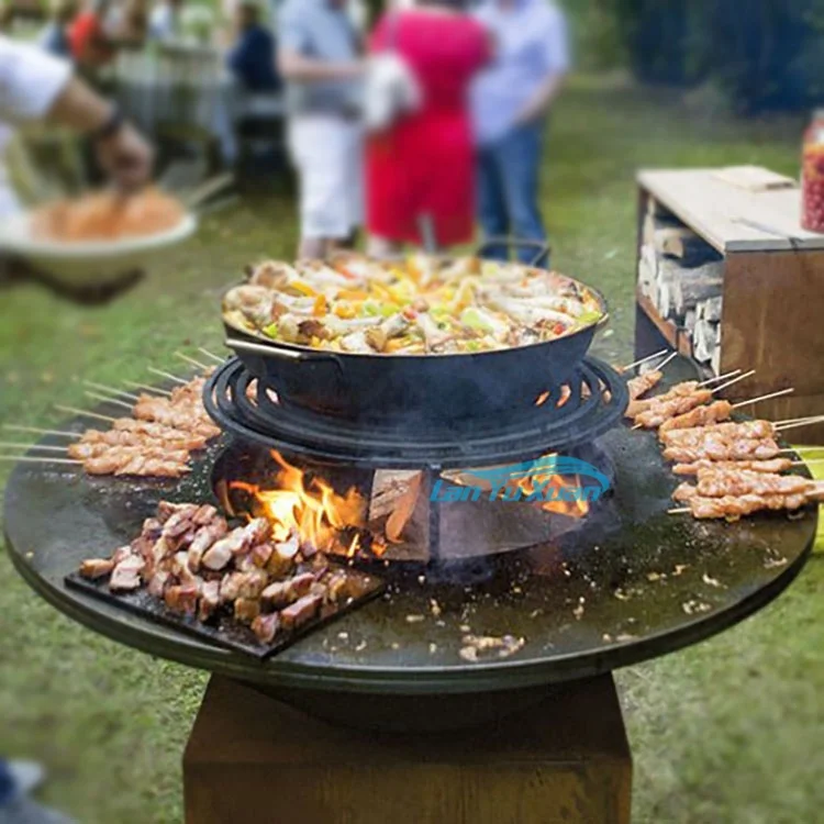 Stahl Grill Grill Tisch Tepanyaki Outdoor Kochen Rost Garten Küchen Corten Holzkohle Grill