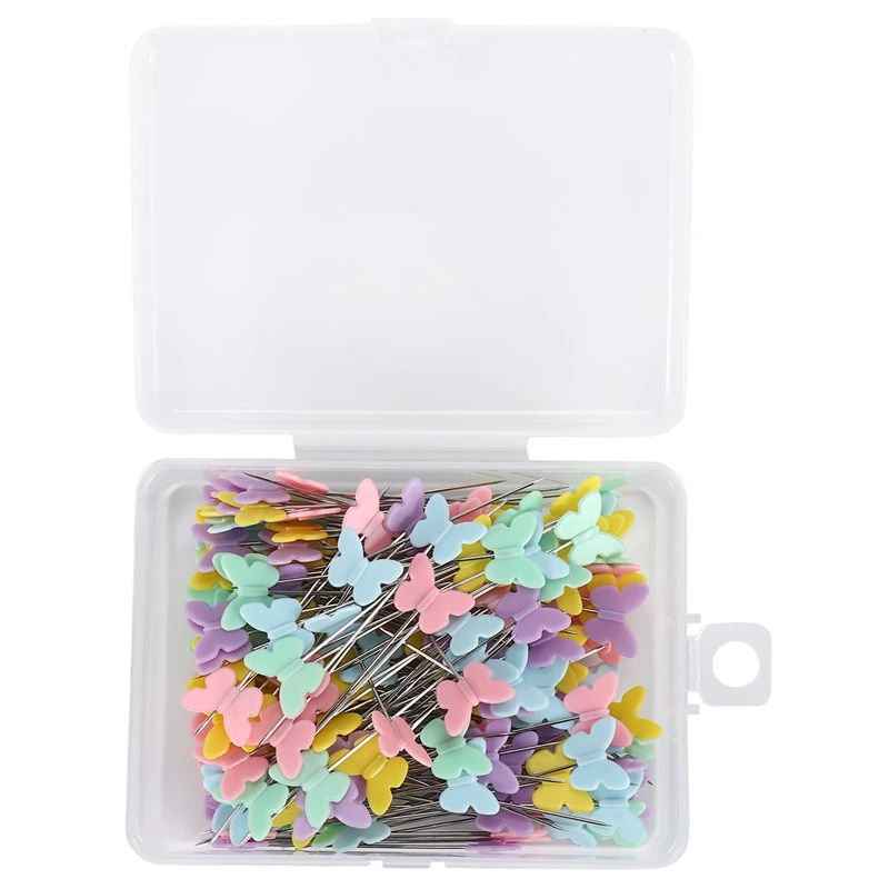 

200 Pcs 2 Inch Sewing Pins Flat Head Straight Pins Butterfly Head Sewing Pins For DIY Projects Dressmaker Decoration