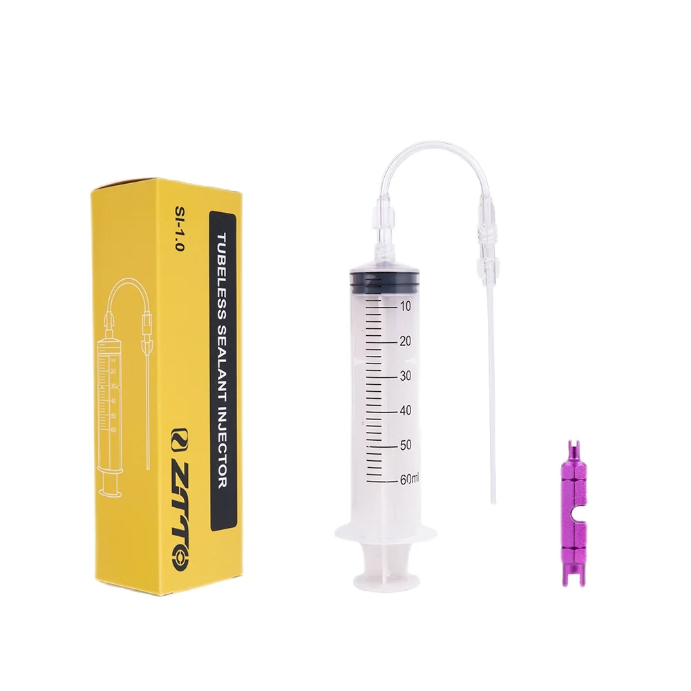 AliExpress ZTTO Bicycle Tubeless Sealant Injector SI 1.0 Set Tubeless Valve Tool For MTB Road Bike Tire UST Tyre No Tubes Bike Accessories