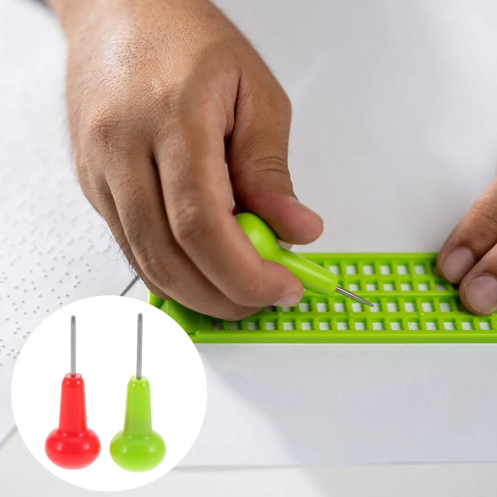 

2 Pcs Braille Pen Writers Accessories and Tools Blind People Gadgets Writing Products for The Impaired Vision