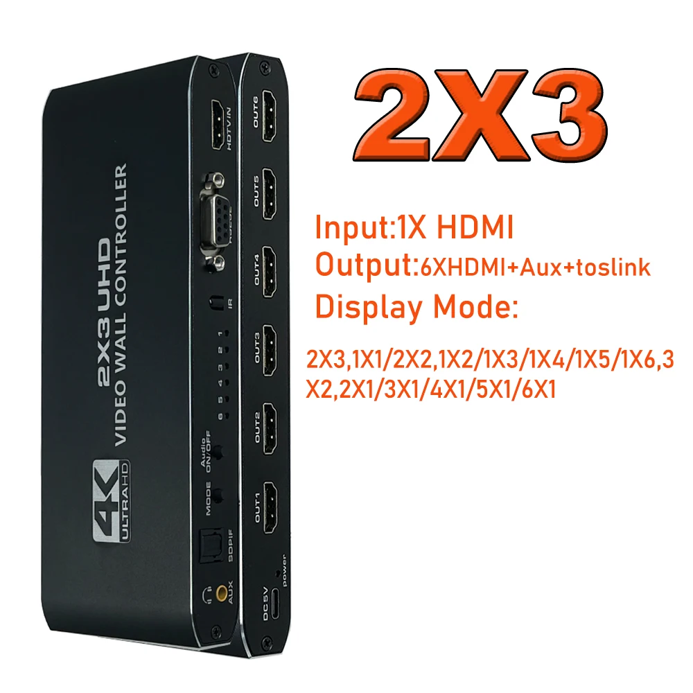 4K HDMI Video Wall Controller 3X3/2X3/2X2 Video Wall Processor HDMI Multi Video scherm Processor Splicer HDMI Muur Display