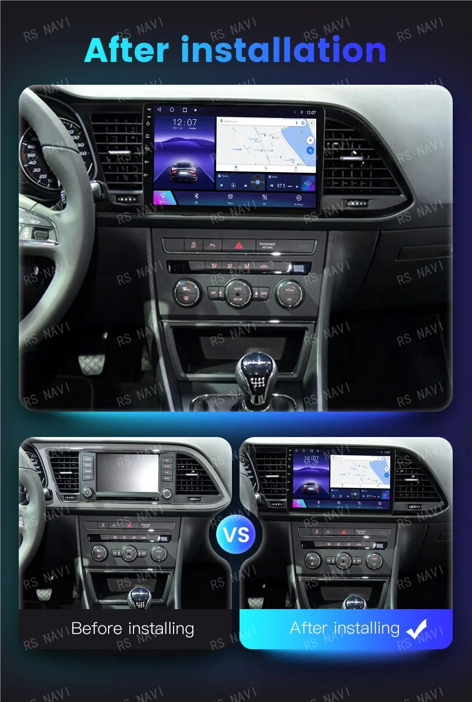 Radio samochodowe Android 14 Carplay do Seat Leon 3 2012 2013 2014 2015-2020 Nawigacja GPS Odtwarzacz multimedialny stereo wifi + 4G Auto BT