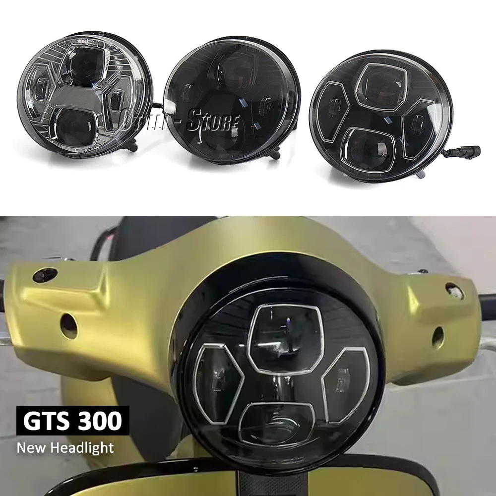 ベスパGTS 300用LEDヘッドライト,オートバイアクセサリー,3色,GTS300