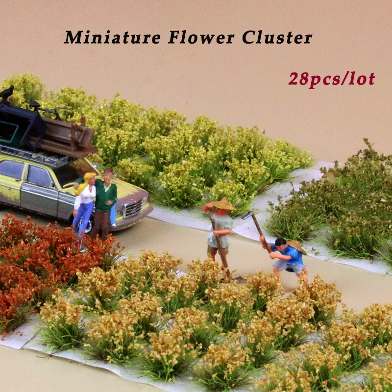 HO N Scale Miniature Flower Cluster Grass Plant Toys Diy Model Making Military Scenery Wargame Railway Train Layout for Diorama