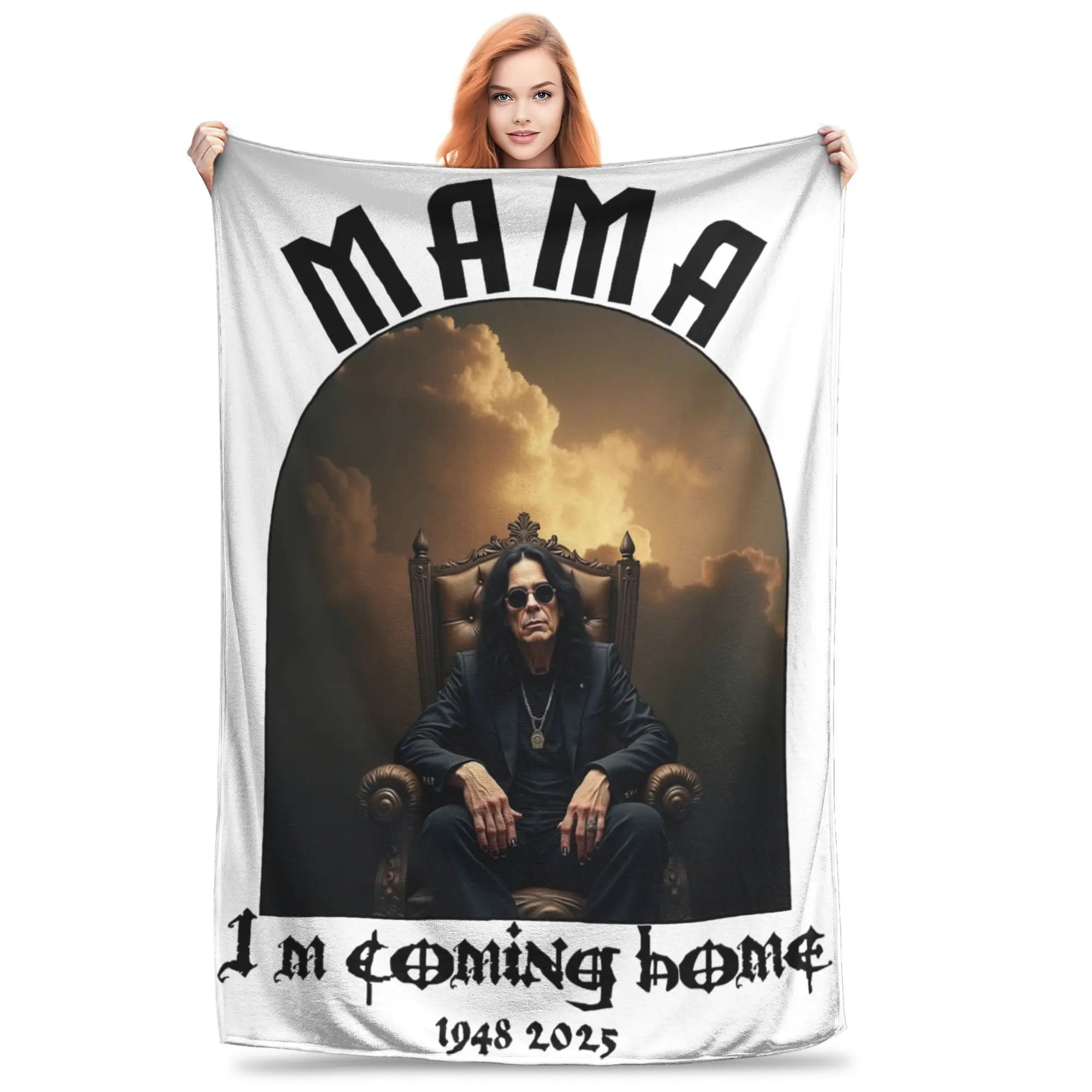 لينة ماما أنا قادم إلى المنزل RIP Ozzy Osbourne رمي بطانية قسط الفانيلا الصوف خفيفة الوزن بطانية سرير غامض بطانيات قطيفة