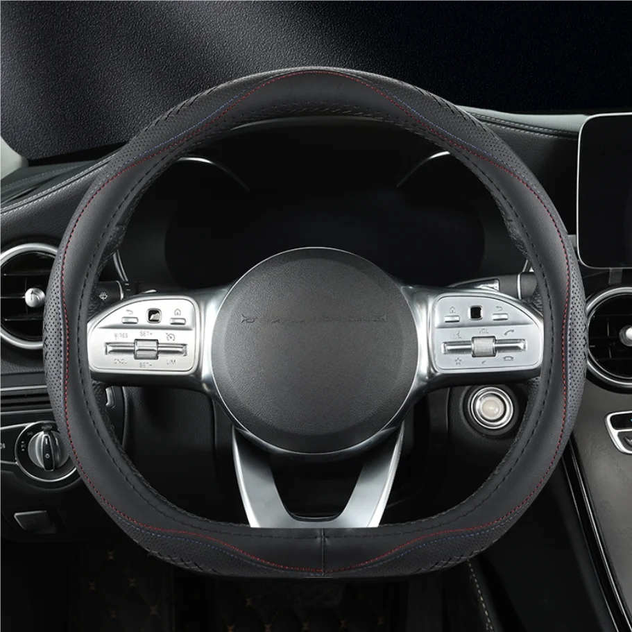 

Leather car steering wheel cover universal breathable anti slip wear-resistant handle cover new steering wheel handle cover
