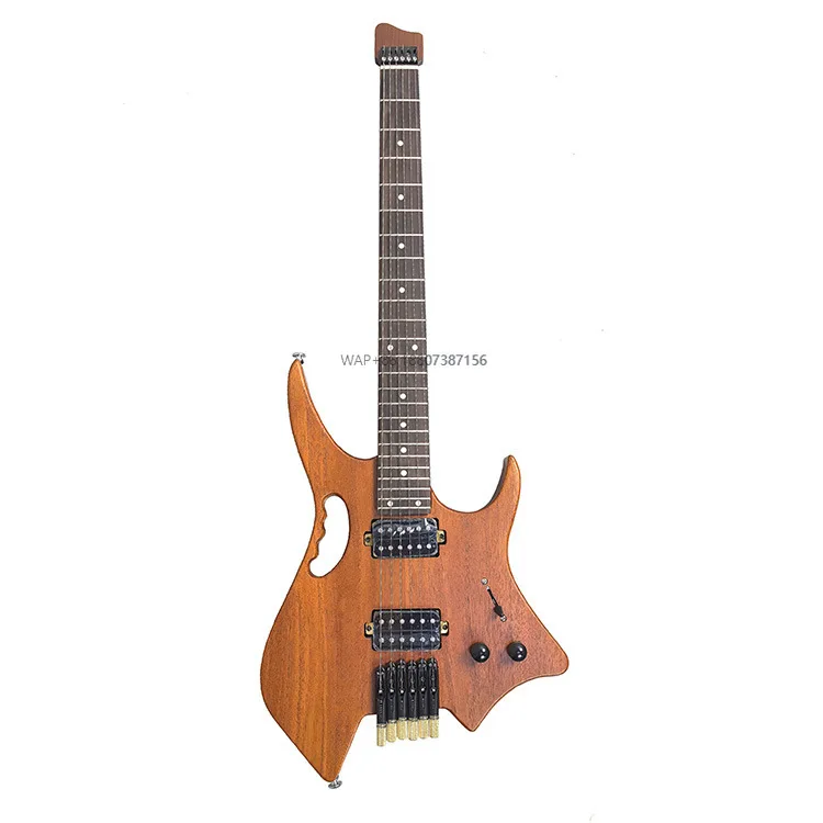 High-Grade Electric Guitar Mahogany Core Wood Travel Rock Starter Piano Design Headless Back/Side Material Maple 6-String Matte