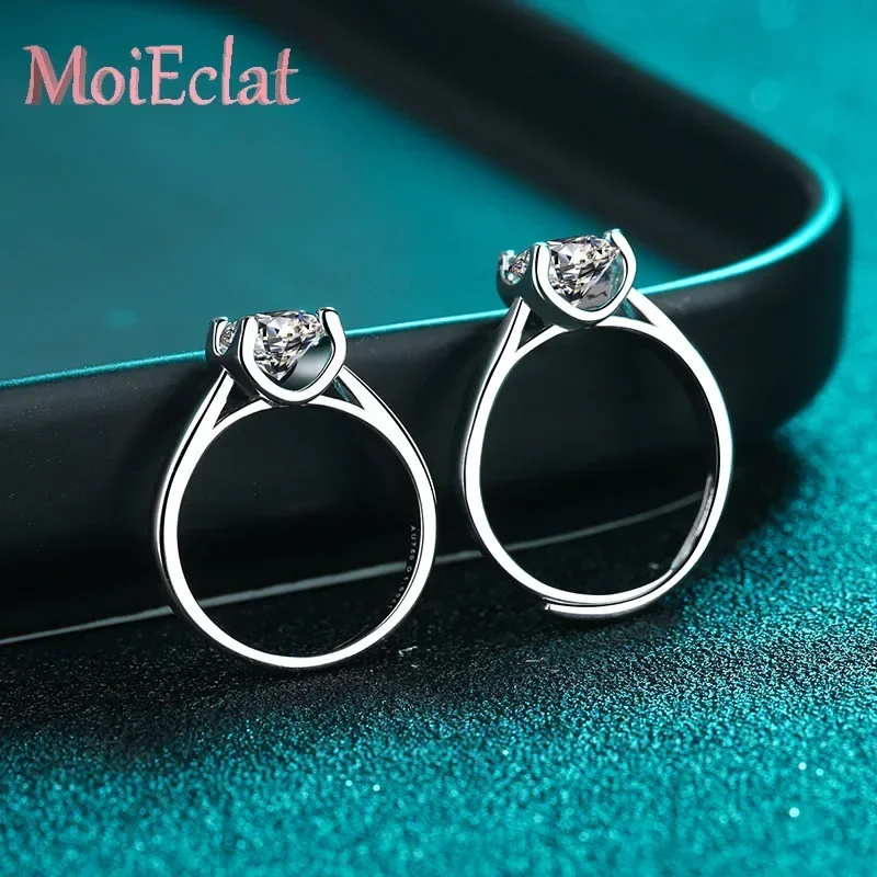

Кольца MoiEclat Store Platinum PT950 класса люкс с огранкой милгрейн для женщин с муассанитом 0,5/1/2 карата, классическое ювелирное кольцо с бриллиантами