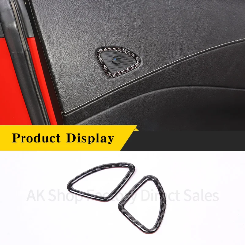 

For Chevrolet Corvette C7 2014-2019 Real Carbon Fiber Door Horn Frame Cover Decorative Stickers Trim Car Interior Accessories