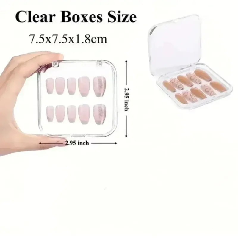 50/20/10 قطعة الصحافة على مسمار تخزين صناديق الأكريليك واضح مسمار صناديق أداة تخزين المجوهرات والاكسسوارات