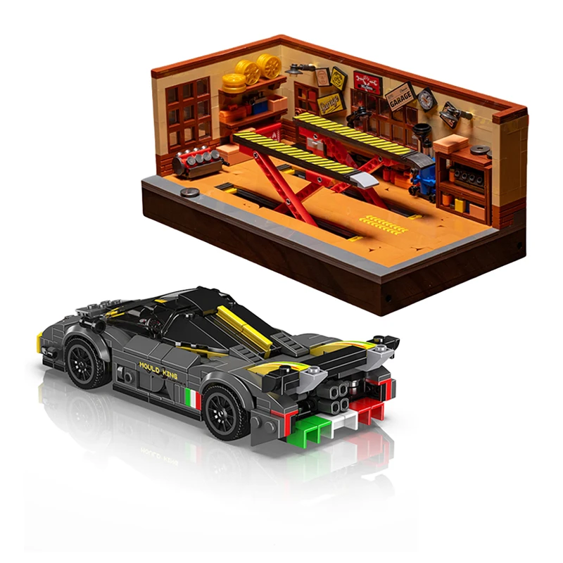 

Мини-роскошная серия автомобилей с подъемной платформой, парковка, гараж, строительные блоки, набор спортивных автомобилей, украшения, сборочная сцена, детская игрушка в подарок