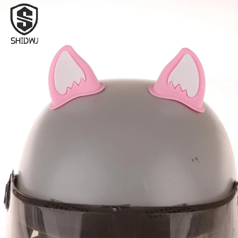 オートバイヘルメット猫耳装飾ヘルメット耳アクセサリースクーター自転車バイクスケートボードサイクリング粘着