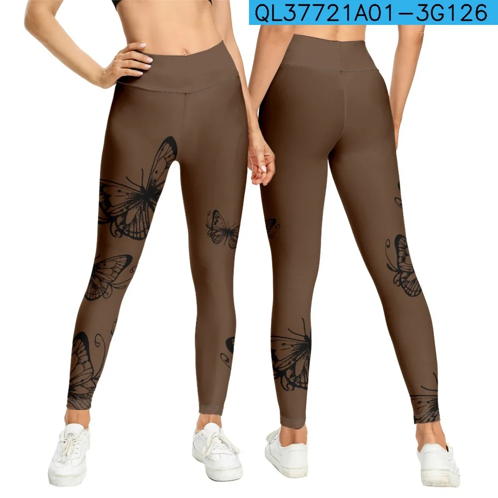 Butterfly Animal Plus Size Lace Up Print High Waist Leggings 2023 Casual Fashion Women 3D Butterfly Printed Leggings Fitness