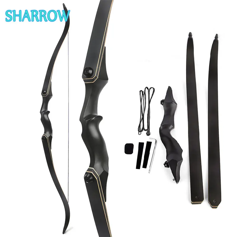 

60inch Recurve Bow 25-65lbs Archery Takedown Bow Lamination Bow Limbs Right Hand for Outdoor Sports Hunting Shooting Training