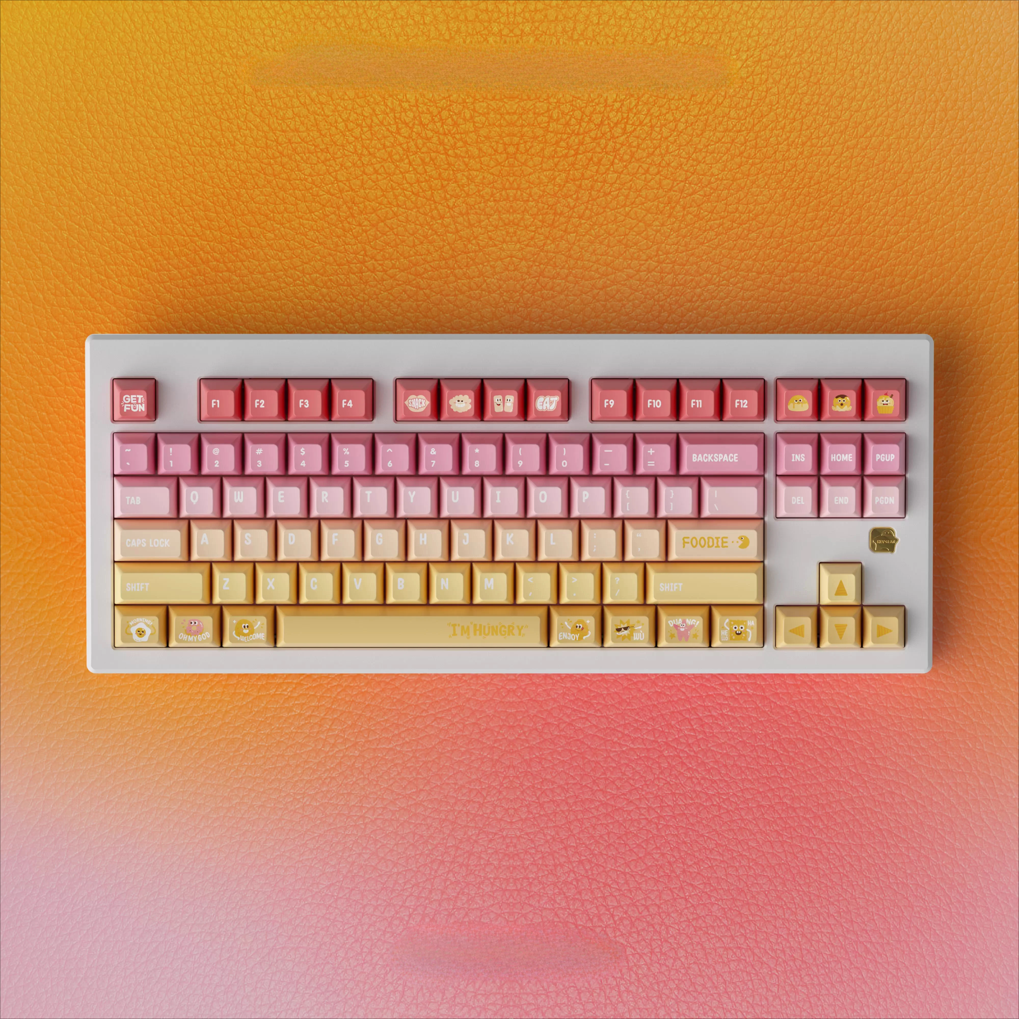 

Оригинальная милая клавиатура Foodie 172, высота KCA, PBT, полная пятисторонняя сублимационная механическая клавиатура