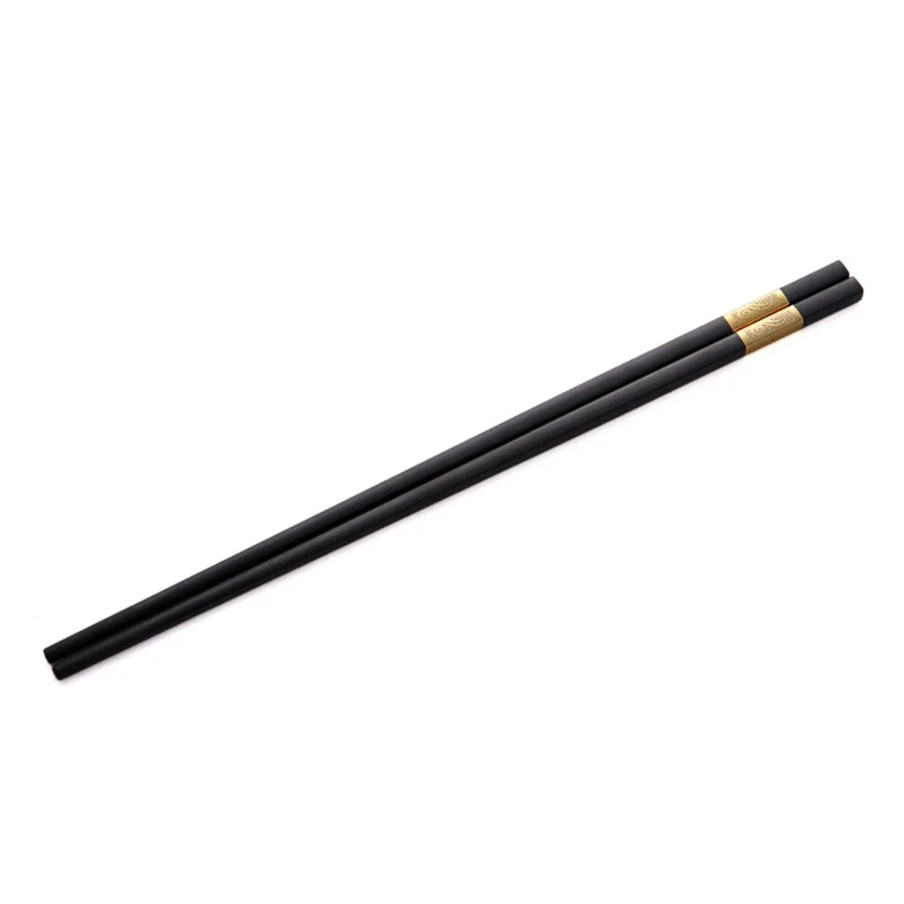 

Golden Black Stainless Steel Chinese Style Chopsticks Lattice Knot -Friendly Gift Set For Chinese Food