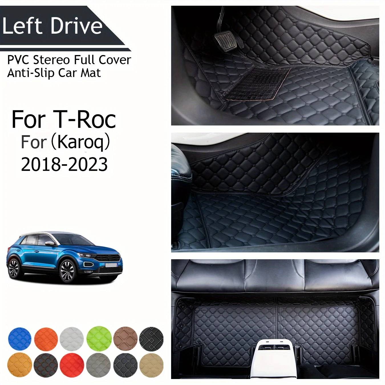 

【LHD】For Volkswagen For T-Roc（Karoq）2018-2023 Three Layer PVC Stereo Full Cover Anti-Slip Car Mat Car Floor Mats Car Accessories