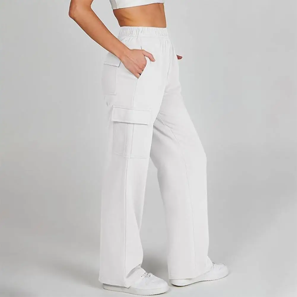 

Women Pants Comfortable High Waist Wide Leg Women's Pants with Multiple Pockets Soft Breathable Fabric for All-day Wear Women