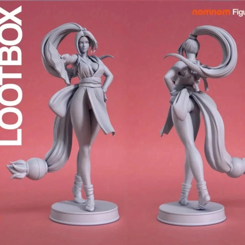 Female Fighter Ninja 3D Printed Resin Model Unassembled Unpainted Self-assembly Craft DIY Coloring Figurine Miniature