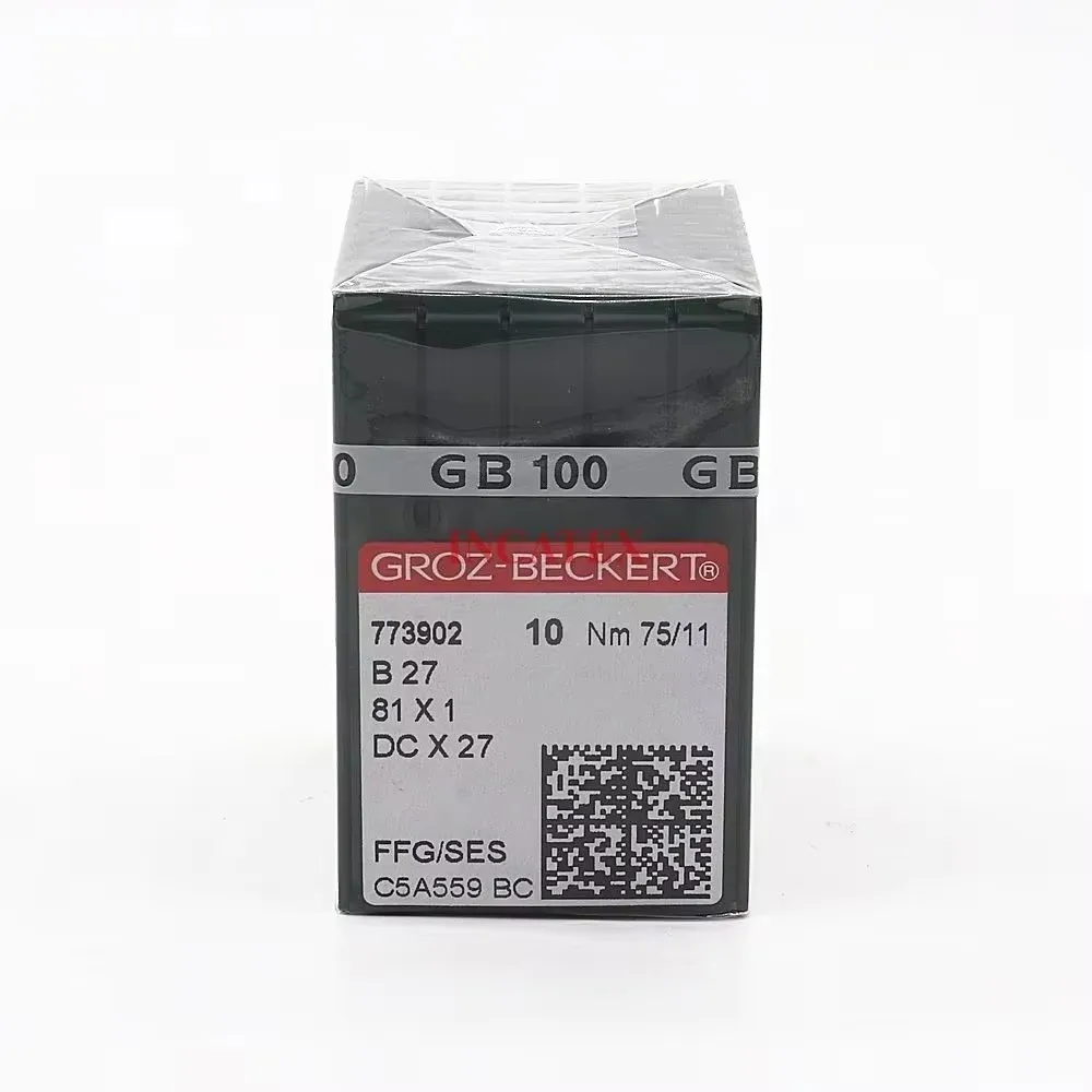 100 Pcs Genuine Groz Beckert Sewing Needle B27 81X1 DCX27 FFG/SES Nm 75/11 80/12 90/14 100/16 For Industrial Sewing Machine
