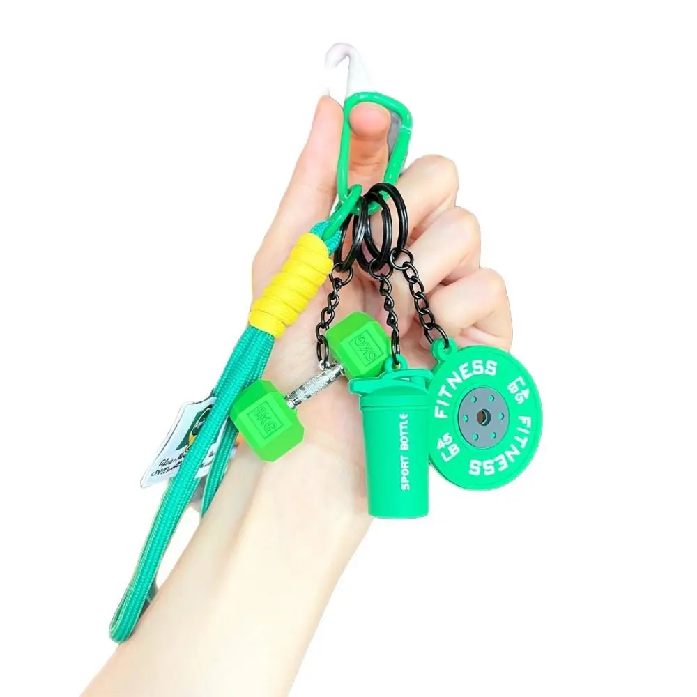

Detachable Barbell Plates Keychain Water Cups Dopamine Simulation Dumbbells Keyring Creative Bag Charm Fitness Series Pendant