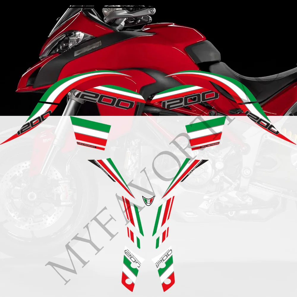 Adesivi per serbatoio per Ducati MULTISTRADA 1200 S Grips Gas Kit olio combustibile Protezione per ginocchio Carenatura Parafango 1200S Spot Merci Decalcomanie