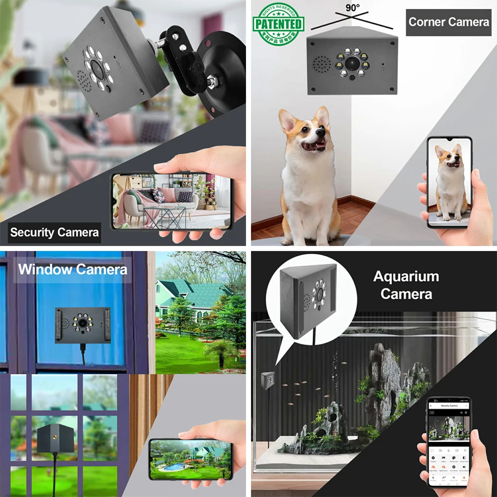 6MP Smart Camera Wifi Security Home Tuya Smart Life Glass Window Camera Bluetooth Connection Color Night Vision Easy Install