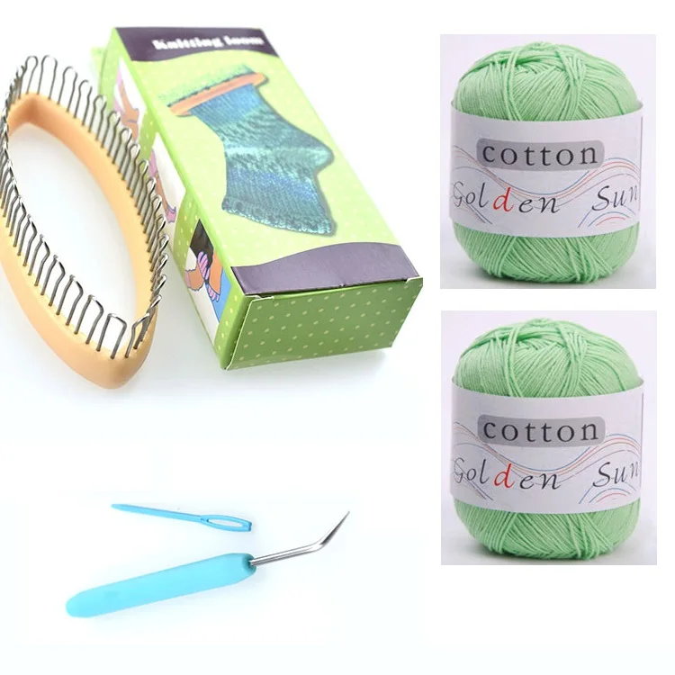 

yarns(2balls) Sock Loom Kit Knitting Loom, Round Knitting Board with Loom Pick Tool & Needles, ,Hat, Leg & Arm Warmer Crochet