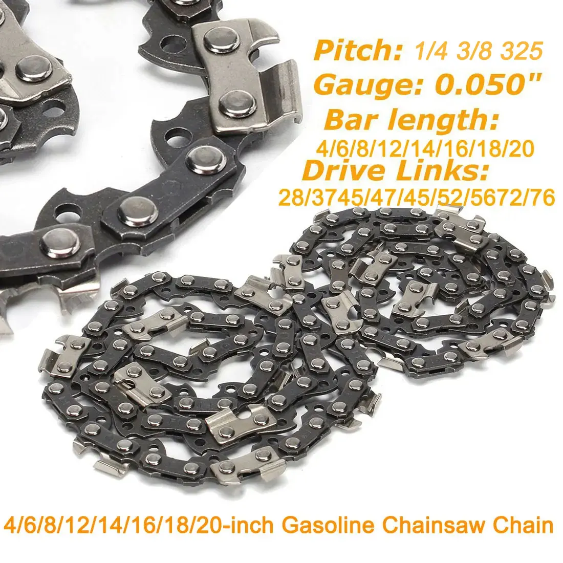 4/6/8/12/14/16/18/20/22inch  Chainsaw Chain 28/37/45/47/52/56/72/76/86 DL for Many Model Chainsaws Attachment Parts
