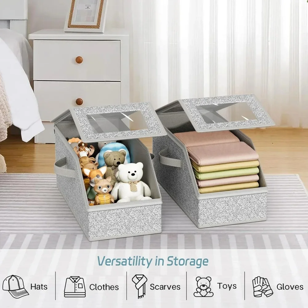 

Non-woven Fabric Zipper Baseball Cap Storage Box Stackable Foldable Dustproof Stackable Case Clothing Doll Wardrobe Organizer