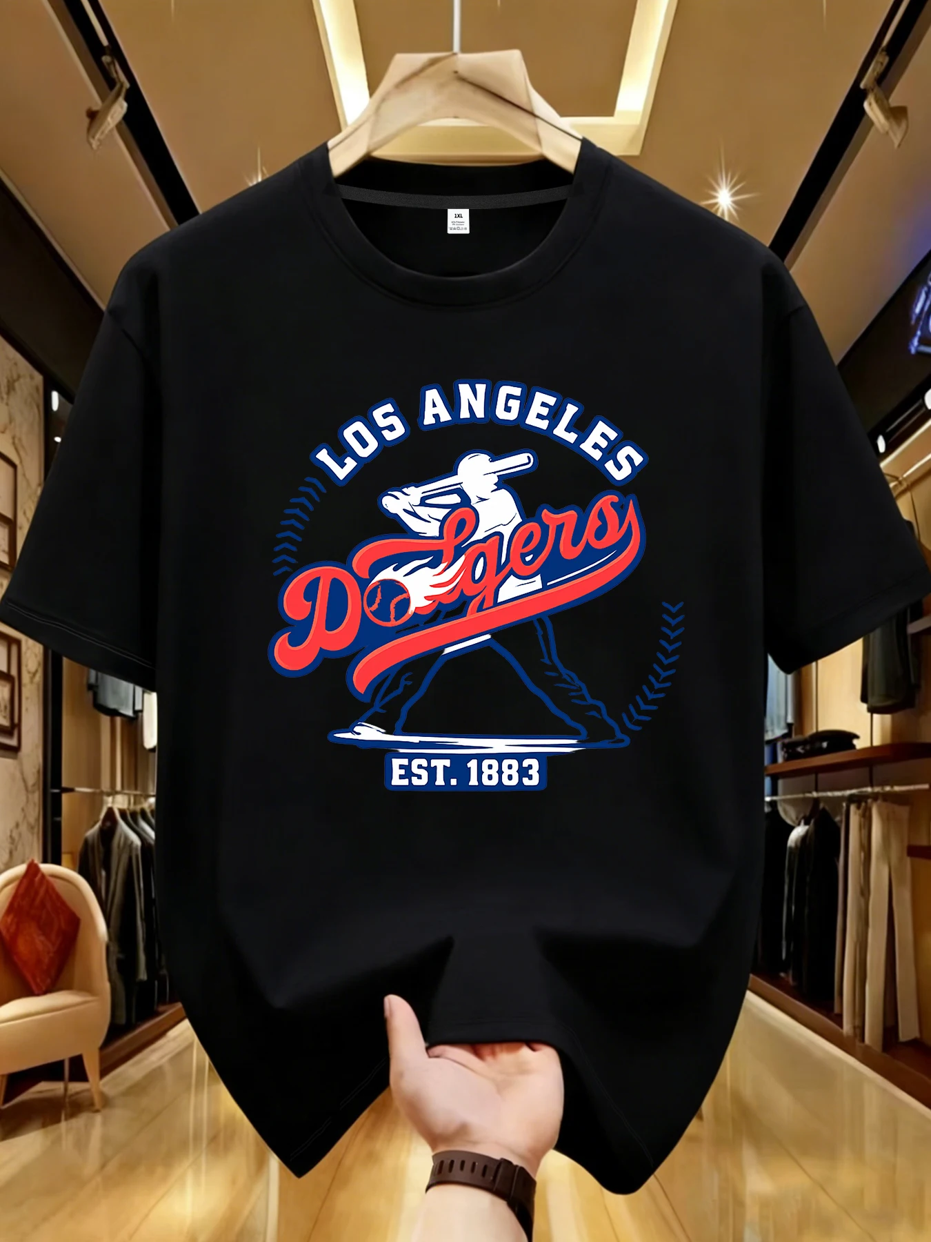 

【WDS01169】Baseball printing plus size women's round neck T-shirt summer casual street fashion women's Joker short sleeve T-shirt