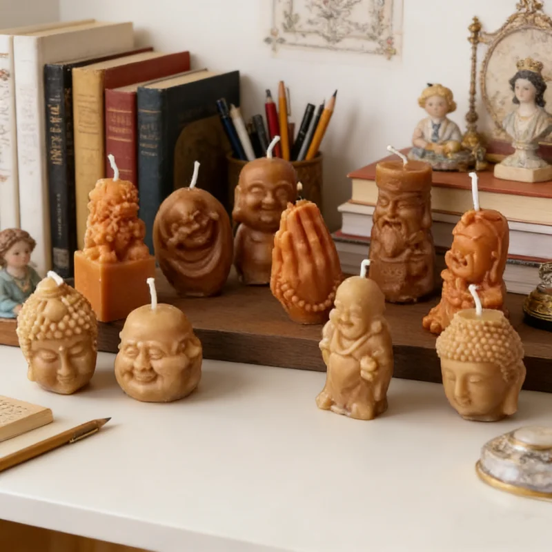 3D Buddhistischer Mönch Silikonform DIY Handgemachte Lachender Buddha Gips Ton Kerzenherstellung Form Maitreya Buddha Statue Handwerk Deko