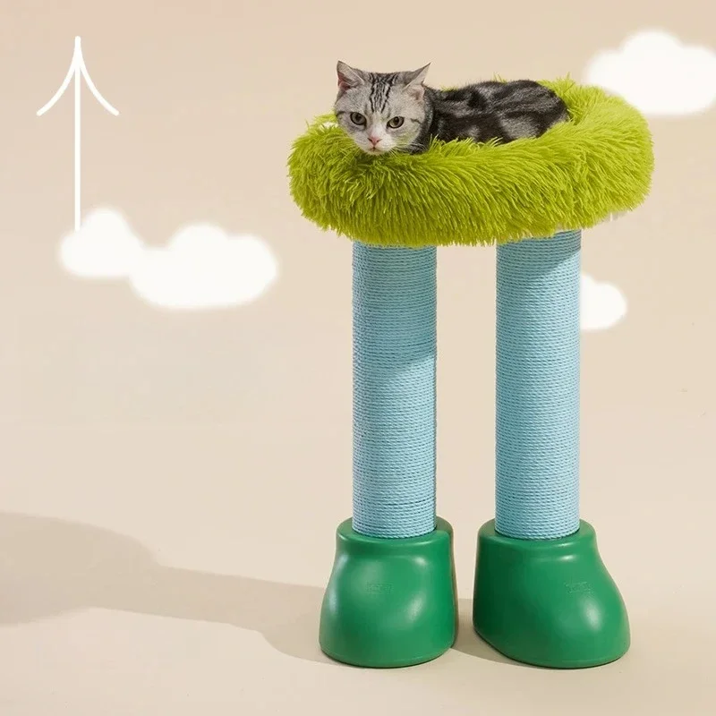 All-in-One Cat Scratching Tree - Sisal Vertical Condo, Multi-Level Climbing Frame with Bed, Durable Kitten Furniture