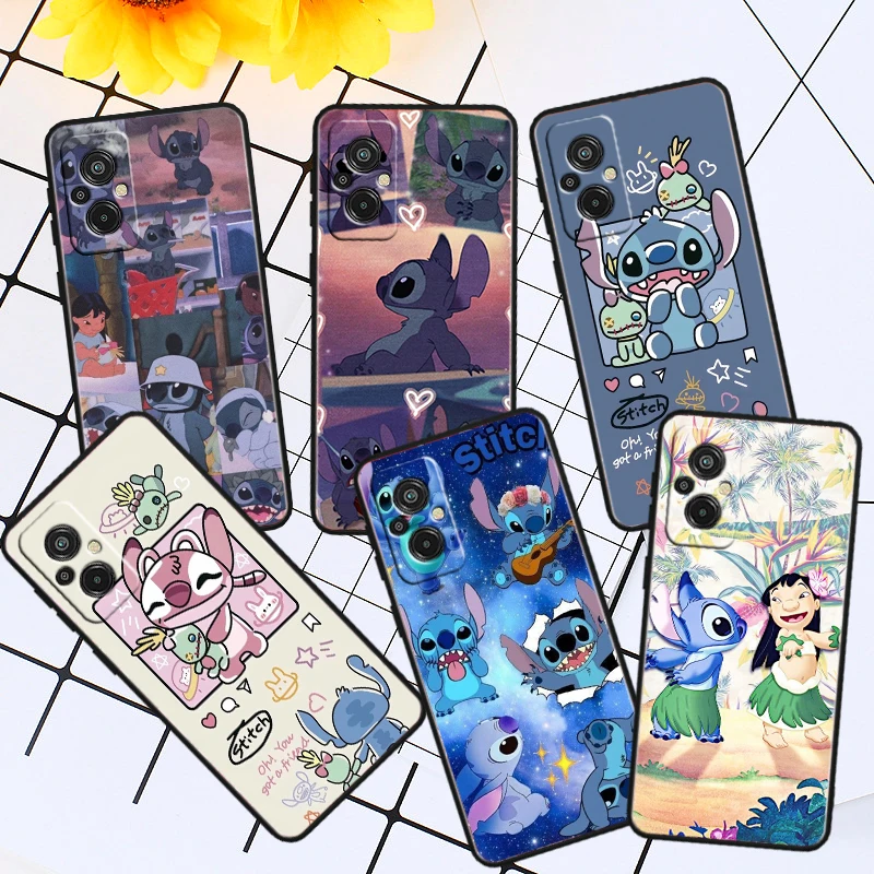 Disney Handsome Stitch Black Phone Case For Xiaomi Redmi 10 12 13 C GO K10 30 40 50 60 Pro Gaming ULTRA Shell Soft Cover Capa