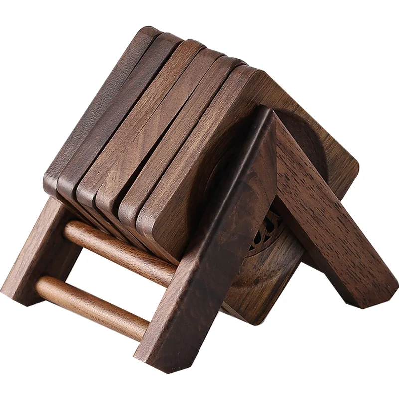 

Walnut coaster, teacup mat Insulated tea set coaster, anti-scalding coaster
