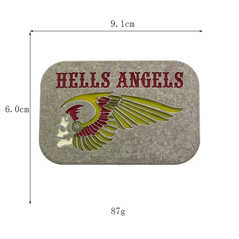 Hebilla de cinturón con calavera punk retro estilo occidental