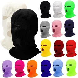 Fashion 3-Hole Knitted Full Face Cover Ski Mask, Winter Balaclava Warm Knit Full Face Mask