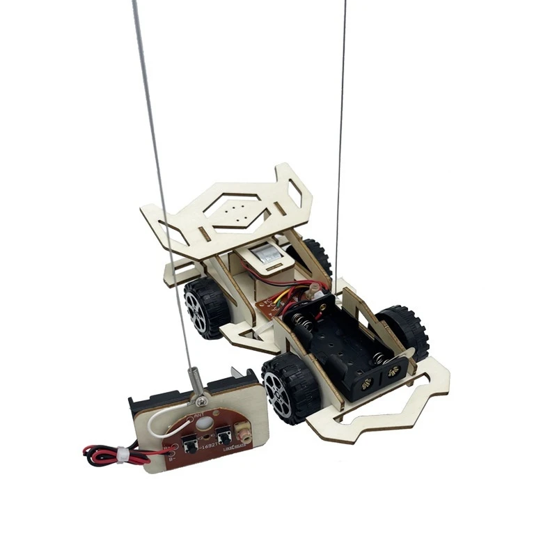 Diy Wireless Remote Control Car Wooden Electric Racing Model School Science Experiment Educational Assembly Kit 2026 New Model