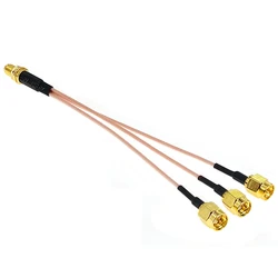 1 Into 3 Splitter Adapter SMA Female Nut Switch 3X SMA Male RF Coax Cable RG178 15cm 6