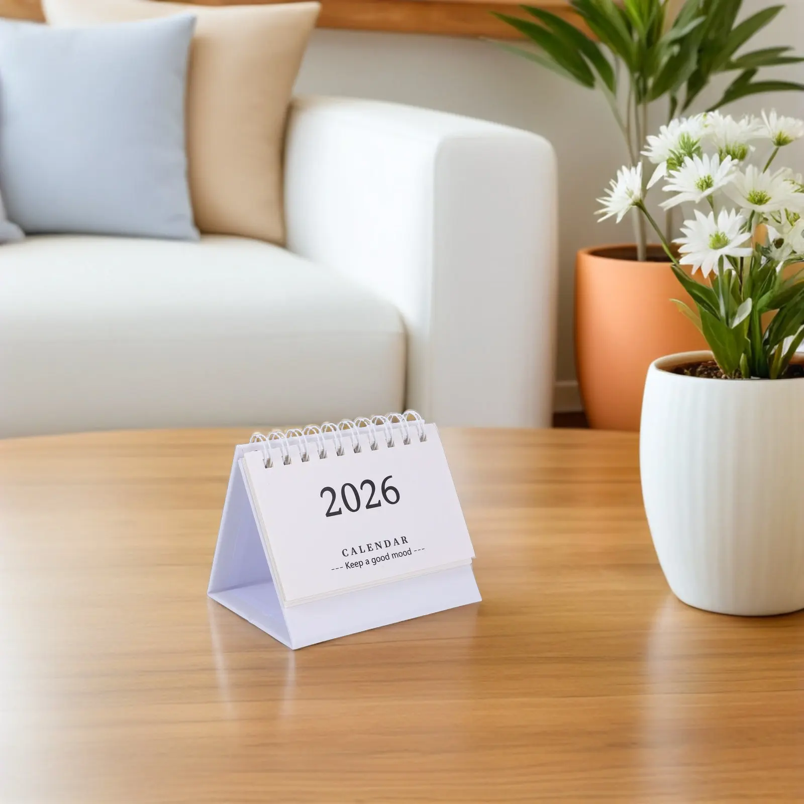 Mini Desktop 2026 Standing Flip Table Calendar Small Space-Saving Office Desk Planner 2026 Yearly Calendar Decorative Paper