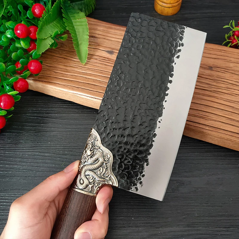 Kitchen Knife Original Chinese Chef Cleaver 5Cr15 Forged Stainless Steel Cutting Chopping Knives Meat Professional Cooking Knife