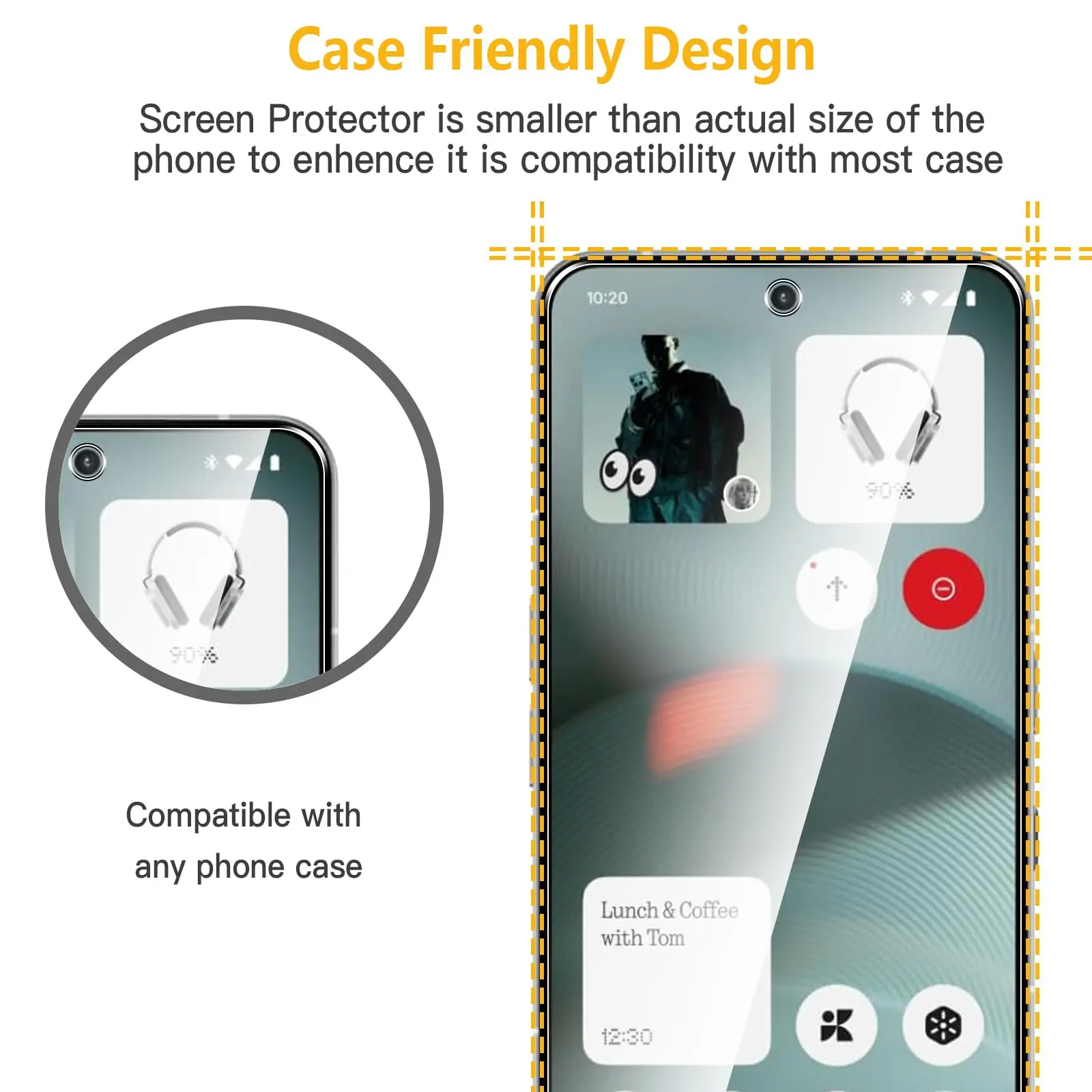 Displayschutzfolie für Nothing Phone 3, gehärtetes Glas, HD 9H, transparent, klar, kratzfest – Detail 4