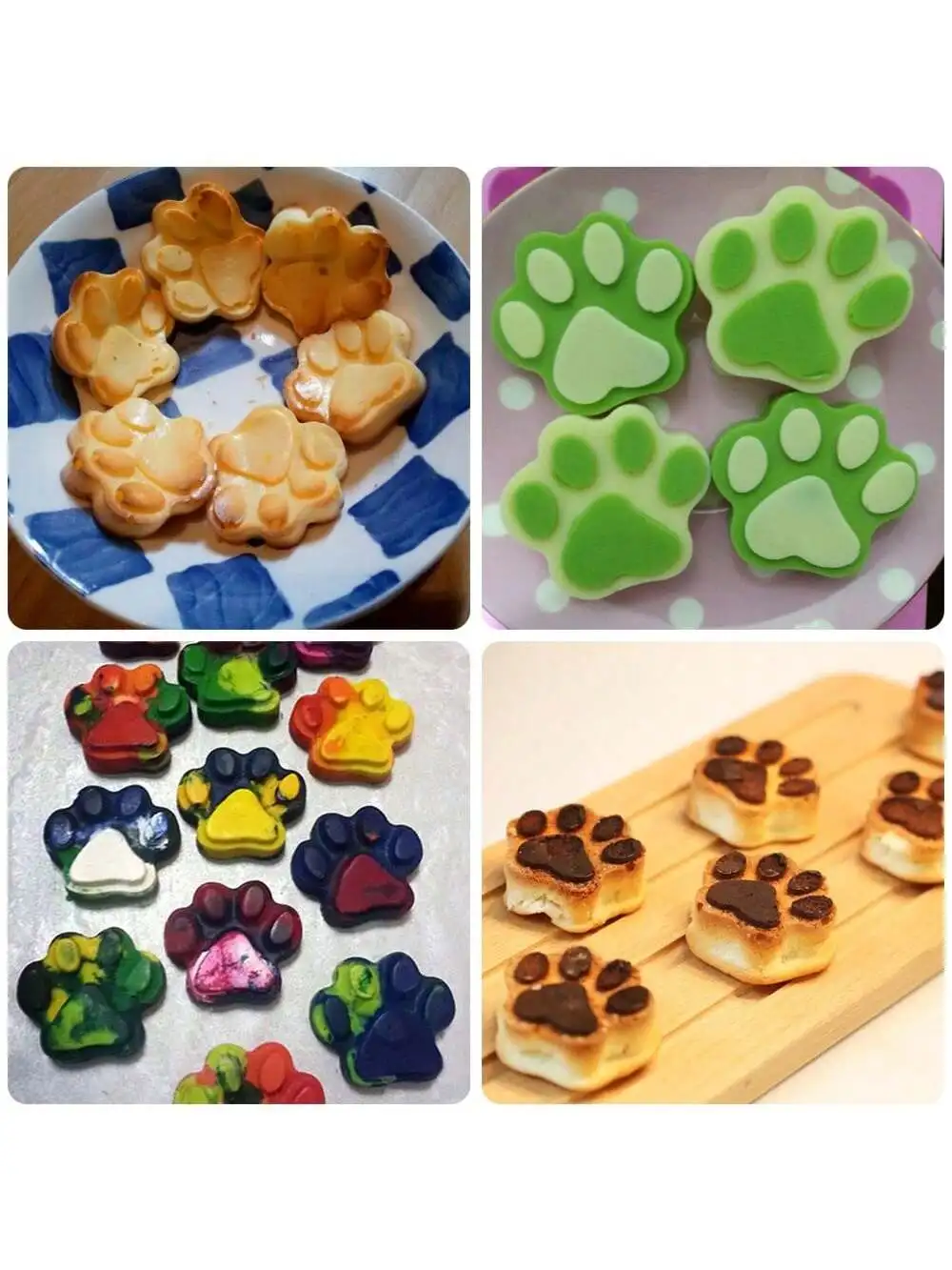 1Pcs Animal Dog and Cat Bone and Paw Print Silicone Baking Pan Flexible Baking Mold Dog Puppy Treat Cookie Pet Oven Safe Cake