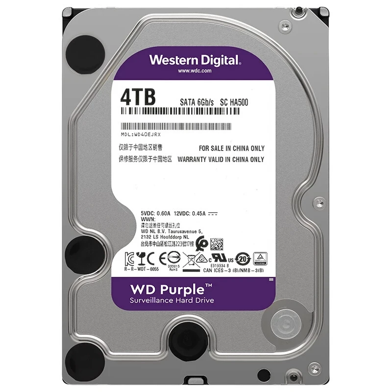 Purple 1TB 2TB 3TB 4TB 6TB 8TB Monitor Internal Hard Drive Disk 3.5 Inch 64M Cache SATA III HD Hard Drive