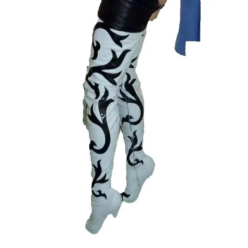 Wit Over de knie Hoge Leren Laarzen Dunne Hoge Hak Puntschoen Mode Sexy 2025, Winter Big Size Vrouw Schoenen Zapatillas Mujer - afbeelding 2