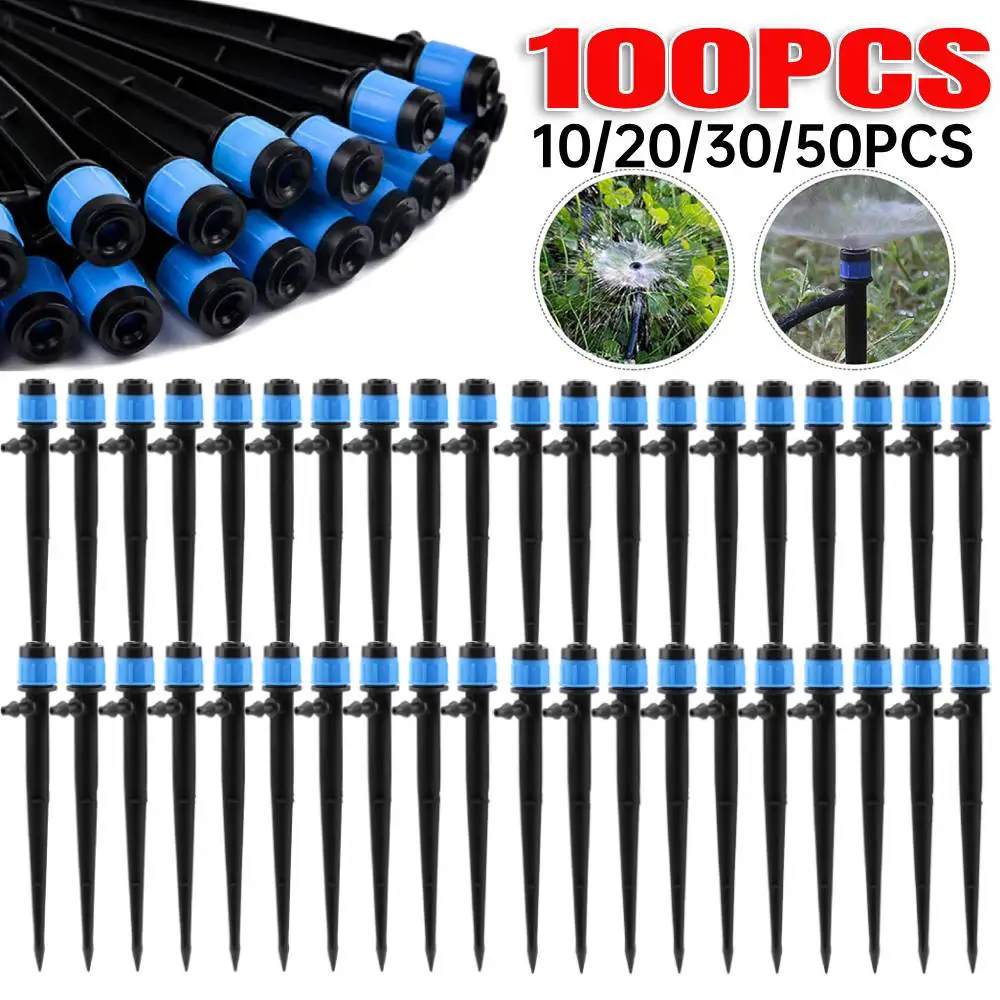 10-100Pcs Garden Micro Drip Irrigation 360 Degrees Rotating Nozzle Sprayer Sprinkler for 4/7\